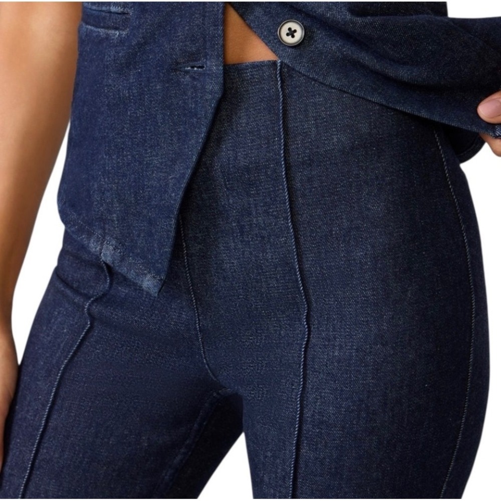 Spanx Denim Demi Boot Raw Indigo Jeans Size XS 21161R - Picture 12 of 13